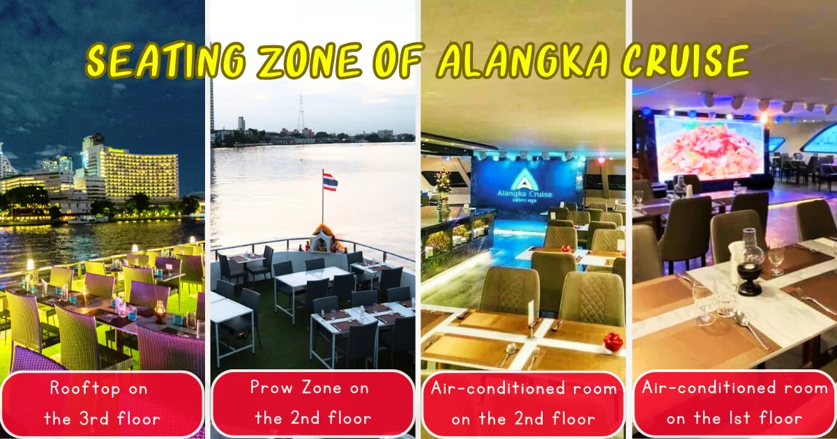Alangka dinner cruise in Bangkok and seating zone